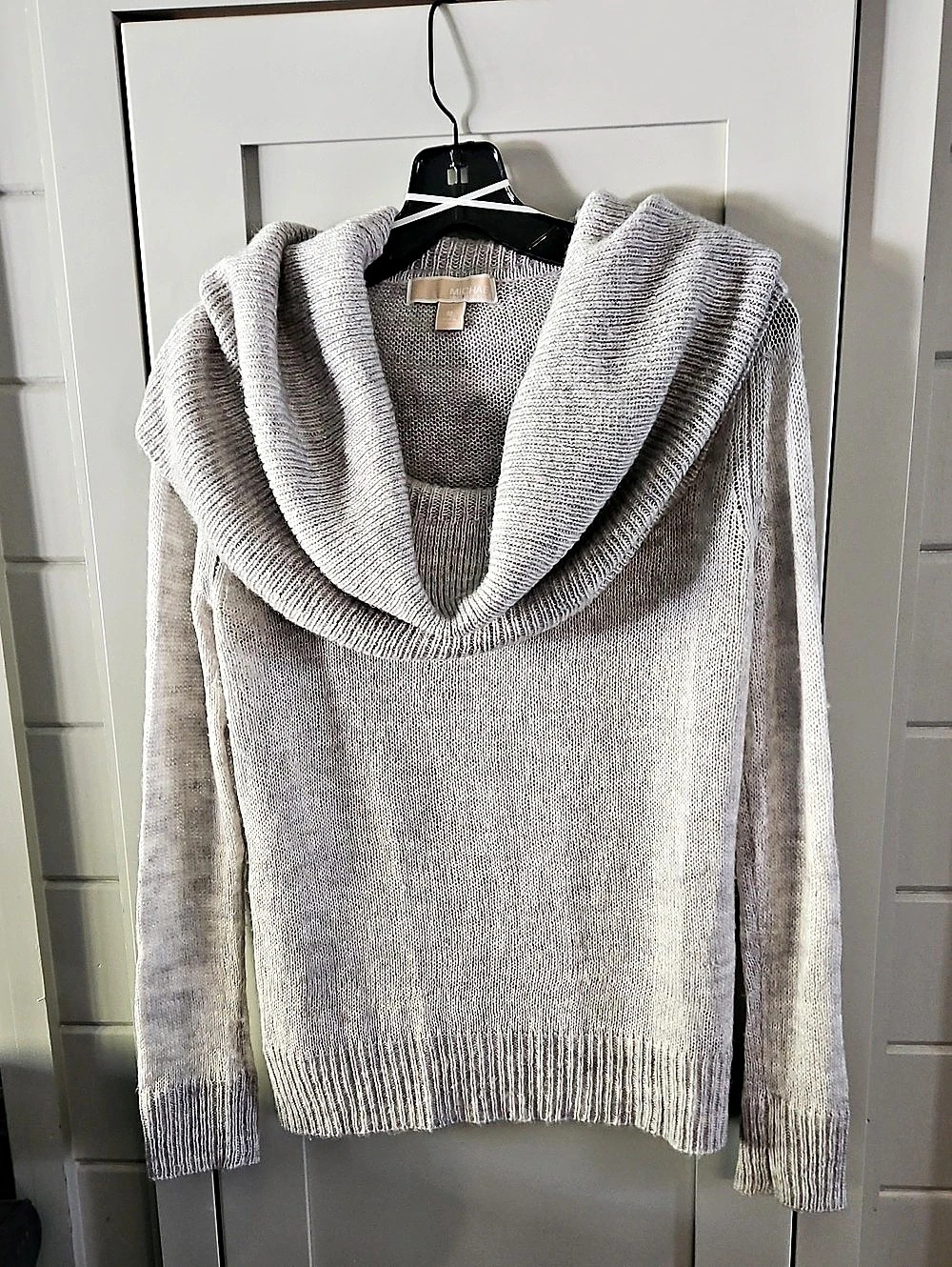 Michael Kors Cowl Neck Knit Sweater in Gray Size Medium